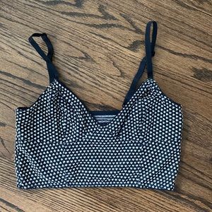 Free people bralette - black with white hearts, size S/P